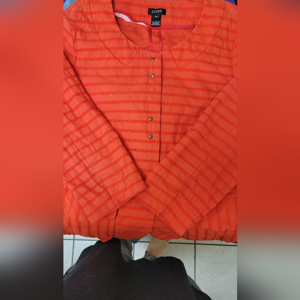 J Crew Red orange jacket sz 8 - Picture 8 of 9